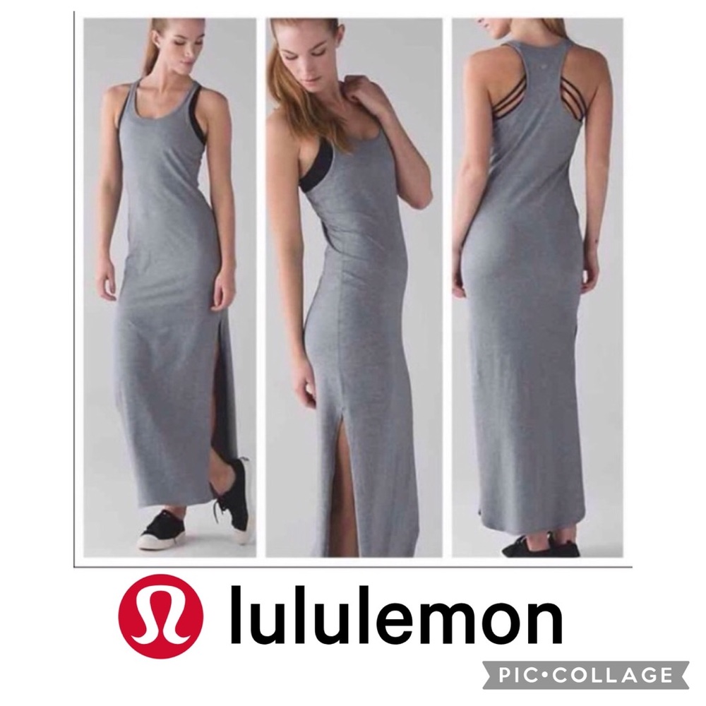 Lululemon grey refresh heathered grey maxi dress size 4